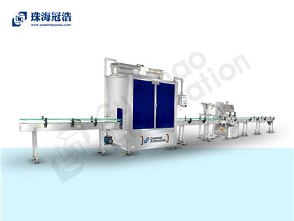 自動16頭醫(yī)用鹽水防腐灌裝、旋蓋生產(chǎn)線